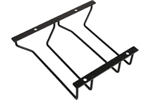Dianoo Estante para copas de vino negro de 18 cm, soporte colgante para copas de vino para bar comedor, 2 filas