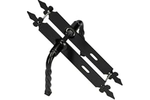 KOTARBAU Maniglia per porta 72 mm PZ/BB/WC Maniglia per porta, maniglia per porta, set decorativo nero universale interno esterno ferro battuto antiruggine (BB)