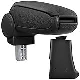 Staufach von innen gepolstert. Einbauanleitung ist beigefügt. Armlehne hochklappbar