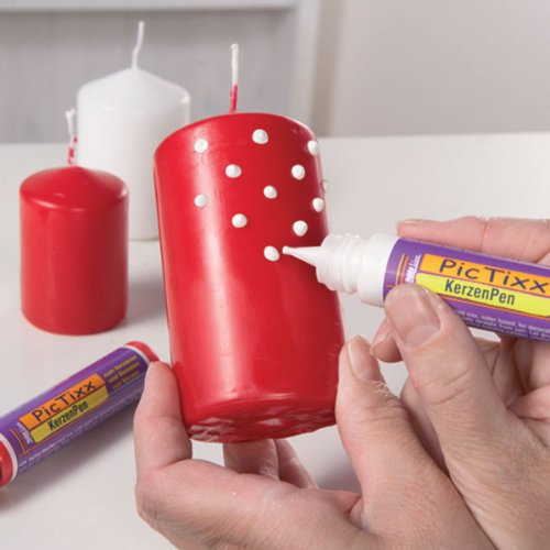 TicPixx KerzenPen weiß, Kerzenstift, Kerzenmalstift, Kerzenfarbe, Kerzengestaltung, Wachsstift weiß - 3