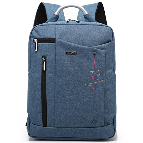 CoolBELL 15.6inch Waterproof Shoulder Backpack Rucksack Travel Laptop Notebook Business School Bag Cover For Laptop Notebook (Blue)