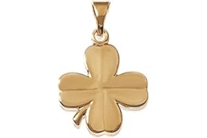 LES PLAISIRS DE STELLA Pendentif en Plaqué Or - Trèfle à 4 feuilles - Bijoux Femme Homme Mixte