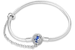 LongLuck Bransoletka dla kobiet, srebro próby 925, łańcuszek wężowy, ważka i czterolistna koniczyna, zawieszka, koraliki bransoletka z cyrkoniami sześciennymi 5a, dla kobiet prezent dla niej