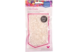 Vaessen Creative Fuse Beads, Pearl, Set of 1100 Pieces for DIY Crafts with Kids, Making Jewelry, Homemade Decorations and Other Crafty Ideas, 5mm,5009-024, Green