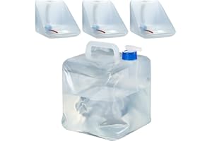 DN DENNOV Tanica per acqua pieghevole (3 x 10 l), tanica per acqua potabile, tanica da 10 l, secchio per acqua di emergenza, tanica per campeggio, attività all'aperto, contenitore per acqua, senza
