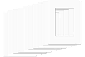 AlphaUVplus - 10 Stück - Passepartouts in Museumsqualität - 1,4mm stark - gebrochen Weiß/Off-White - Außengröße: 30x40cm / für Foto: DIN A4