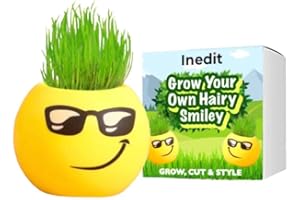 NEDIT Grow Your Own Kits - Grow Your Own Hairy Smiley - Perfect Cute and Funny Gift for Men Women Kids - Fresh Grass Plant for Home and Garden Decoration
