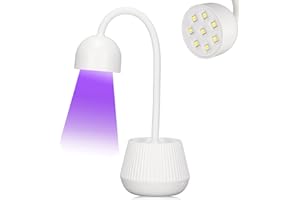 YOIDESU Nail Curing Lamp, 24W Nail Gel Curing Light, Nail Polish Curing Lamp 365nm 405nm 360° Rotatable Gooseneck Nail Curing Light USB Charging
