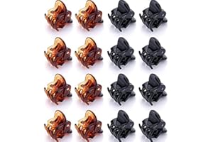 JANYUN 24 Pcs Mini Claw Clips Non Slip Hair Claw Clips Clamps for Women Girl's Hair (Black and Brown)