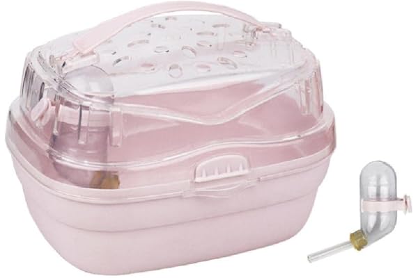 hero-s Caisse de transport pour hamster, cage portable, cage de transport pour petits animaux, avec bouteille d'eau, sac de transport pour cochon d'inde