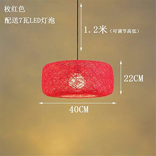 Xky929 The Nordic Modern Led Retro Living Room Rattan Art Lighting Bedroom Study Lamp Restaurant Bar Of The Red-Head Half Round The Ball Chandelier