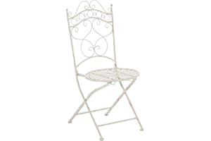 CLP Eisenstuhl Indra im Jugendstil I Antiker handgefertigter Gartenstuhl I erhältlich, Farbe:antik-Creme