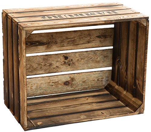 geflammte massive Obstkiste 49 x 42 x 31cm / Apfelkiste / Weinkiste aus dem Alten Land (HAMBURG) - 2