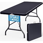 CASARIA Folding Camping Table 183x76Cm Anthracite | Durable, indoor, outdoor, terrace, multipurpose, robust surface, parties,