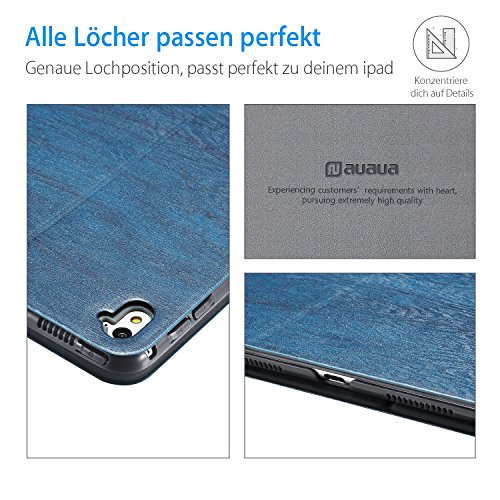 AUAUA iPad Pro 9.7 Hülle, iPad Pro 9.7 PU Leder Tasche Schutzhülle Schal + Clear Schutzfolie(Gift) für Apple iPad Pro 9.7 Zoll Apple Tablet - 8