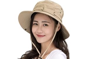 IBLUELOVER Wide Brim Sun Hat Men Women UPF 50+ UV Protection Bucket Boonie Hat Foldable Quick Dry Fishing Cap with Adjustable Chin Strap for Outdoor Sports, 54-58cm
