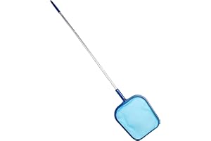 XJLyaya håv pool, 120 cm lång dammhåv med teleskopstång, alghåv nylonnät, det kan enkelt ta bort blad och insekter från pooler, dammar och varma bad