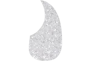 Musiclily Pickguard Forme de Larme Auto-adhésif Plaque de Protection pour Guitare Acoustique Style Martin D28, White Pearl