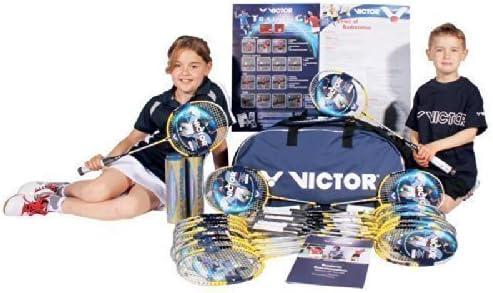 Victor Maxi 20 Rackets 4 Tube Shuttle Cocks 1 Coaching Ruller Pack Badminton Set