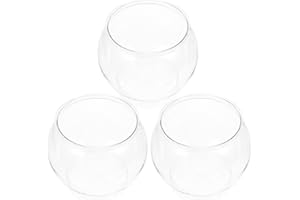 Alipis Plastic Fish Bowl, 3PCS Clear Gold Fish Bowl Shatterproof Small Betta Fish Tank Desktop Round Aquarium Multi-purpose Bowl for, Drinking, Candy Holder, Vase- L
