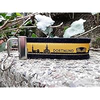 Schlüsselanhänger Schlüsselband Wollfilz schwarz Dortmund Skyline gelb schwarz!