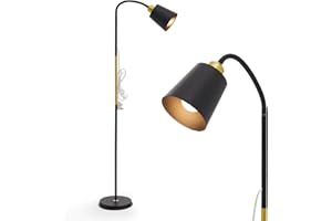 INMOZATA Floor Lamp, Retro Arch Standing Lamp, Adjustable Head Reading Floor Lamps for Living Room, Bedroom, Office, E27 Socket