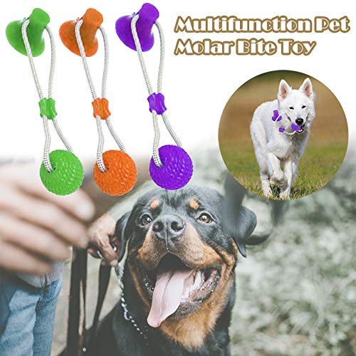 Delisouls-Chien-Jouet--Mcher-Multifonction-Animal-de-Compagnie-Molaire-Chien--Mordiller-Jouet-Sant-Efficace-Dents-Nettoyage-Rsistant-Coupe-Ventouse-Style-Chien-Jouet-Balle-pour-Chien