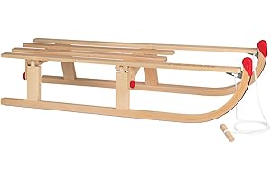‎NIJDAM Nijdam Faltbarer Holz Rodel Schlitten 110x35x9cm bis 90kg