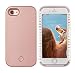 Produktbild iPhone 8 LED Hülle – Avkkey iPhone 8 Selfie Licht iPhone Hülle ideal für einen hellen Selfie und Facetime Licht bis Schutzhülle für iPhone 7 4.7'' - Roségold