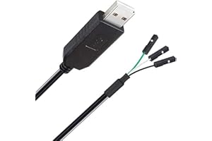 DTECH 3 Pin USB to TTL Serial 3.3V Adapter Cable TX RX Signal 0.1 inch Pitch Female Socket FT232RL Chip Windows 10 8 7 Linux MAC OS (1m, Black)
