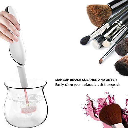 eNice Makeup Brush Cleaner Automatic Makeup Brushes Dryer with 360 Rotation Cleaning in Seconds (White)