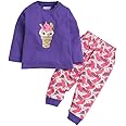 BUMZEE Purple & Red Girls Full Sleeves T-Shirt & Pyjama Set