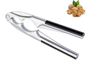 BOBOZHONG Nötknäppare, valnötsknaprare i metall, 2 utskärningar, hasselnötsknaprare med halkfritt handtag, gjuten metall, polerad för nötknäppare, valnötter, stora och små nötter