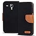 Produktbild Verco Galaxy S3 Mini Hülle, Schutzhülle für Samsung Galaxy S3 Mini Tasche Denim Textil Book Case Flip Case - Klapphülle Schwarz