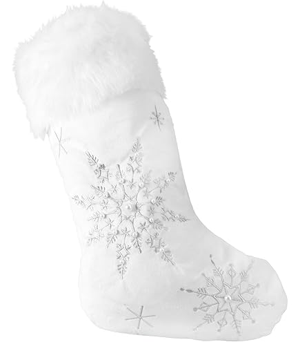 Kerst Kousen 17 ''Grote Sneeuwvlok Sokken Pluche Kerst Kousen Decoraties Zakken Voor Boom Vakantie Party