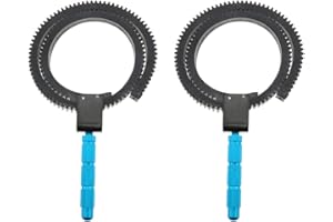 FIMWOLZ 2 Pcs Anelli Seghettati in Gomma per Follow Focus Adattabili e Regolabili per Tutti gli Obiettivi Compatibili con Ogni Adaptout