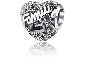 Wedanor Abalorios Charms Colgantes de Animales de amor familiar Cuentas Plata de Ley 925 con Compatible con Pulsera Europeo, Charms para Mujer