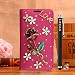 Produktbild Locaa(TM) For Samsung Galaxy S7 Edge Edge S7Edge 3D Bling Rose Case + Gift Schutzhülle Schale Einfach Leder Schöne Einzigartig Mädchen Bumper Protection Hülle Abdeckung Shell Cover Holster [Rose Serie 1]Rosa - Hochrote Rose