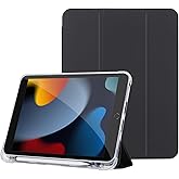 Klasse Apple iPad 10.2 in&ccedil; (2019/2020/2021) Modellerinin T&uuml;m&uuml;yle Uyumlu Uyku Modlu, Apple Pencil Kalemlikli, Trifold, Esnek, 