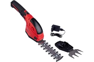 Scheppach Grass Shears Shrub Shears 2-in-1 Battery 3.6 V CGS-15-Li Lawn Shears Grass Cutting Blade 80 mm Width Shrub Cutting Blade 120 mm Cutting Length 8 mm Cutting Thickness Charger, Shrub & Grass