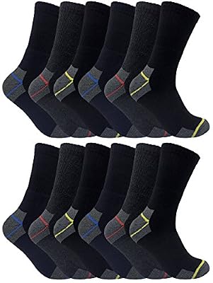Ultimate Work Socks 3, 6, 12, 24 Paires Chaussettes Travail Lot Hommes Coton 39-45 eur (12 Paires) WORK SOCKS