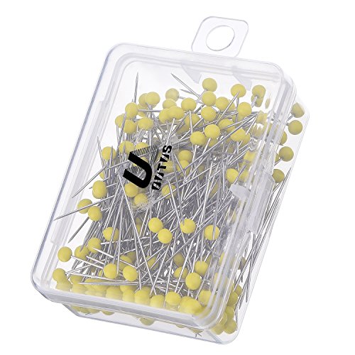 Outus 250 Stück Glass Head Pins Stifte Nadel Boxed für Schneider (Gelb) - 2