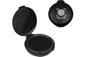 LICQIC Thumbprint Ink Pad, Fingerprint Ink Pad, Fingerprint Kit for Identification Security ID Fingerprint Cards Law Enforcement Fingerprint Stamp Ink Pad (Black)