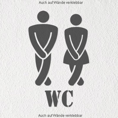 A115 Wand/Türtattoo „Mann-Frau“ 30cm x 19cm schwarz (erhältlich in 40 Farben und 3 Größen) - 2