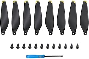 Namvo 8pcs Propellers for Drones Replaceable Low Noise Wing Propellers with Screwdriver and 12 Screws Drone Accessories in Black Gold