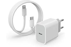 AXHPEIC Cargador Rapida USB C for iPhone, 20W USBC Enchufe con 1M Cable para iPhone 14/14 Pro/14 Pro Max/14 Plus/13/12/11/SE/iPad, Tipo C Carga Adaptador Rapido Cabezal Enchufe