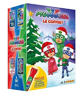 PYJAMASQUES Coffret 2019 Volumes 1 à 4 Saison 1 + en Cadeau Une Lampe Magique