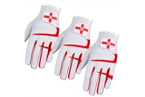 SPORTS GEAR LTD Pack of 3 Cabretta Leather Men’s Golf gloves, for All Weather Conditions, Soft Feel Grip, Breathable & Comfortable, Right & Left Handed Golfer