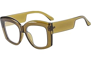 LJCZKA Oversized Square Blue Light Glasses Womens, Chunky Square Computer Glasses Anti-Fatigue, Eye Strain & Headache