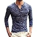 Produktbild Oliviavan,Männer Herbst Casual Langarm Henry Kragen Button Slim T-Shirt Top Bluse Herren Slim Fit Kapuzen Pullover Sweatshirt Pullover Outwear Super Gemütlich Baumwolle Business Hemd